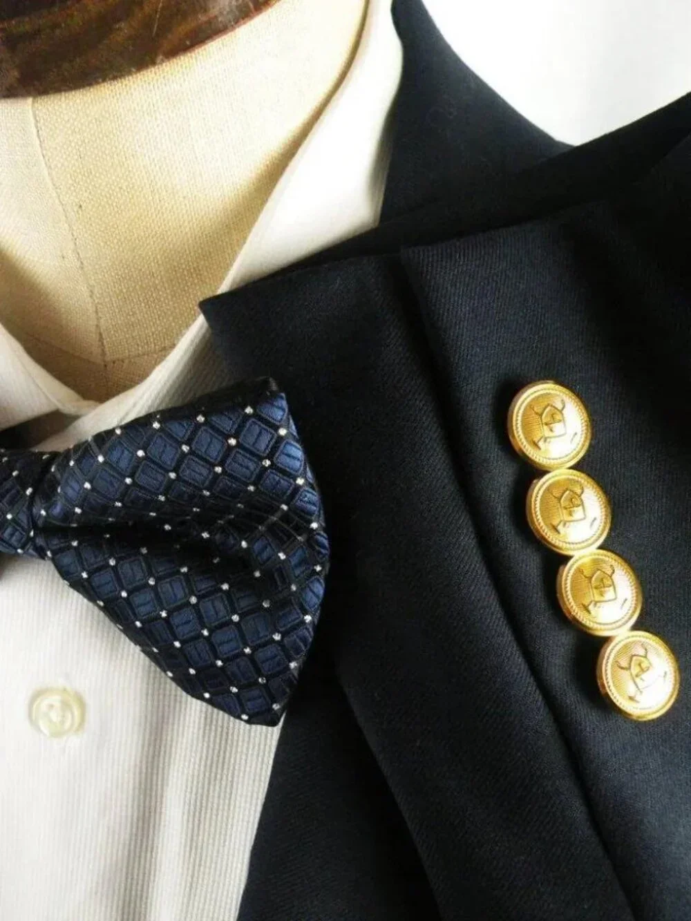 RALPH LAUREN Navy Wool Blazer Gold Crest Buttons Preppy Size 40R/42R